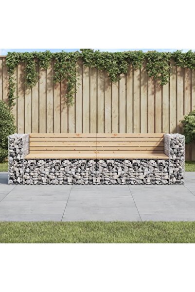 Concept Παγκάκι κήπου με γκαζόν, 244x71x65,5 cm, μασίφ ξύλο πεύκου