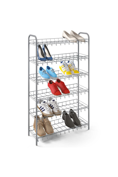 Metaltex Παπουτσοθήκη με 6 ράφια για παπούτσια 6, ασημί γκρι
