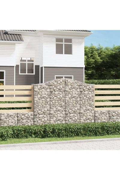 Concept Coșuri gabion arcuite 8 buc, 200x50x160/180 cm, fier galvanizat