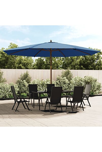 Concept Ομπρέλα κήπου με ξύλινο κοντάρι, μπλε 400x273 εκ.