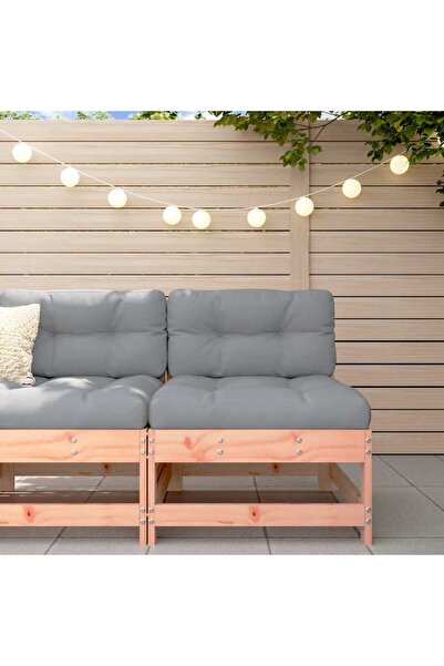 Concept Μεσαίος καναπές με μαξιλάρια, από μασίφ ξύλο Douglas