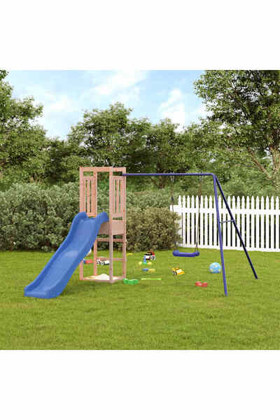 Concept Căsuță de joacă cu tobogan, lemn masiv douglas