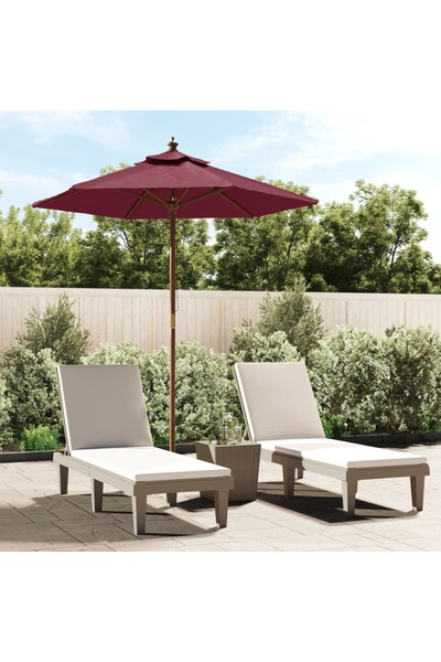 Concept Umbrelă soare de grădină stâlp din lemn, roșu bordo, 196x231 cm