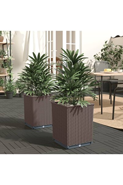 Concept Γλάστρες, 2 τεμ., καφέ, 30x30x37 cm, πολυπροπυλένιο