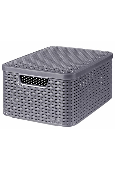 CURVER Style storage boxes with lid, 3 pcs., anthracite, size M