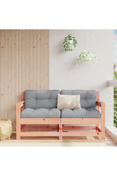 Concept Καρέκλες κήπου με μαξιλάρια, 2 τεμ., μασίφ έλατο Ντάγκλας