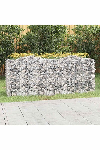 Concept Strat înălțat cu gabion arcuit, 200x50x100 cm, fier galvanizat