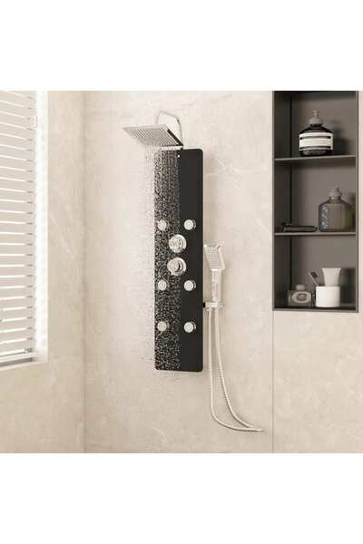 Concept Unitate panou de duș, negru, 25x47,5x130 cm, sticlă