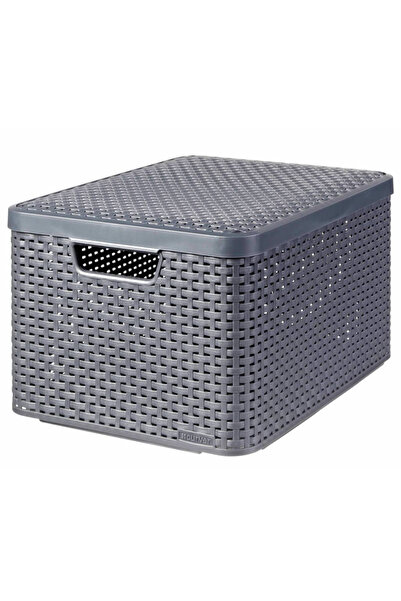 CURVER Style storage boxes with lid, 3 pcs., anthracite, size L