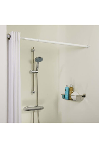 Sealskin Bară pentru perdea de duș telescopică, alb, 80-130 cm