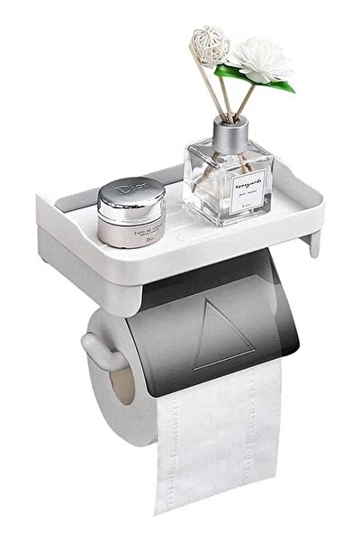 Arabest Self-Adhesive Toilet Paper Holder with Shelf, Wall Mount Roll Dispens...