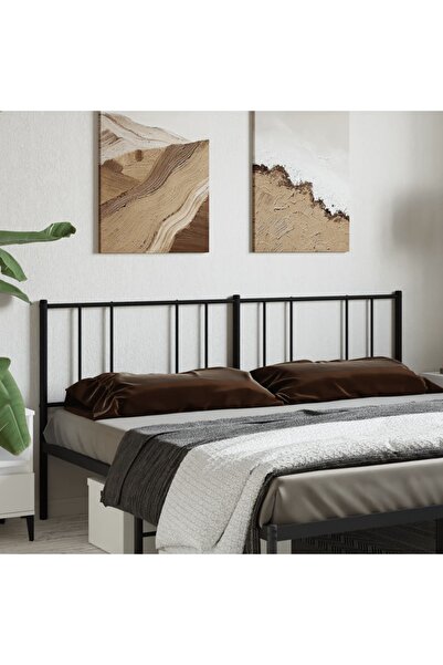 Concept Tăblie de pat metalică, negru, 200 cm