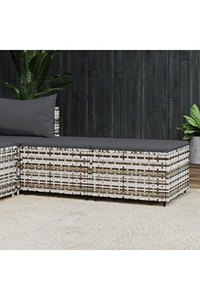 Concept Taburete de grădină cu perne, 2 buc., gri, poliratan