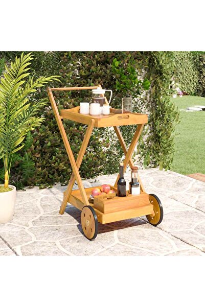 Concept Καρότσι τσαγιού, 54x87x90 εκ., μασίφ ξύλο ακακίας