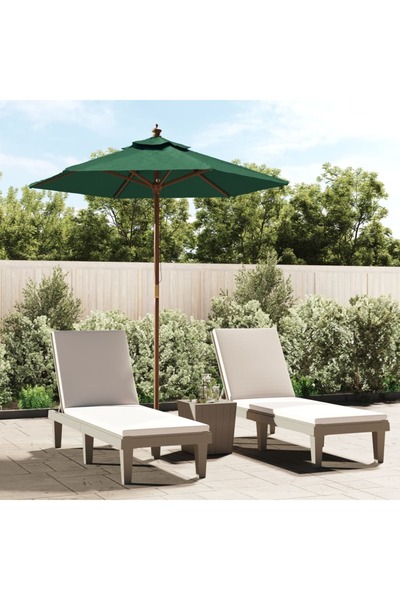 Concept Umbrelă de soare de grădină stâlp din lemn, verde, 196x231 cm