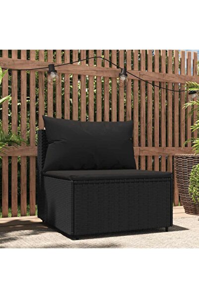 Concept Καναπές κήπου με Μαξιλάρι , μαύρος, πολυρατάν