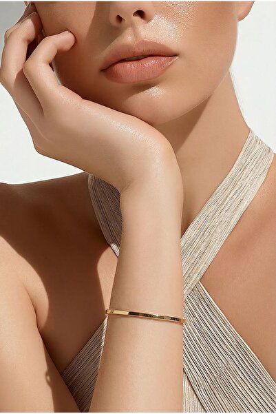 B&T Bujiteri 3'LÜ KADIN GOLD MODERN BİLEZİK