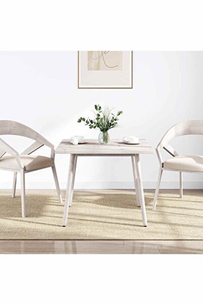 Concept Επιφάνεια τραπεζιού, λευκή, 80x80x2,5 cm, μασίφ ξύλο πεύκου, τετράγωνη