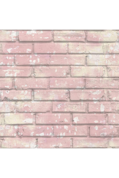 Noordwand Ταπετσαρία Urban Friends & Coffee από τούβλα, ροζ και λευκό