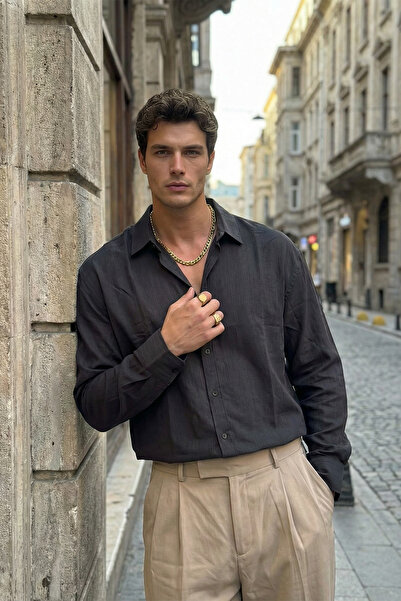 Livio Ferri Hive Premium Oversized Men's Shirt Self Made Striped