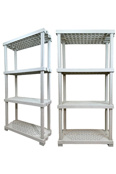 Home Pillar Adjustable storage shelving unit with four levels and a Load-Carr...