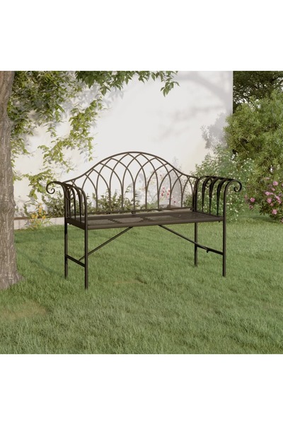 Concept Διθέσιο παγκάκι κήπου, μαύρο, 128 cm, ατσάλι