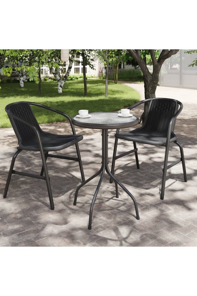 Concept Τραπέζι κήπου, ανθρακί, Ø50x71 cm, ατσάλι