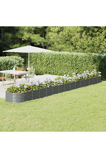 Concept Jardinieră grădină gri 620x80x36 cm oțel vopsit electrostatic