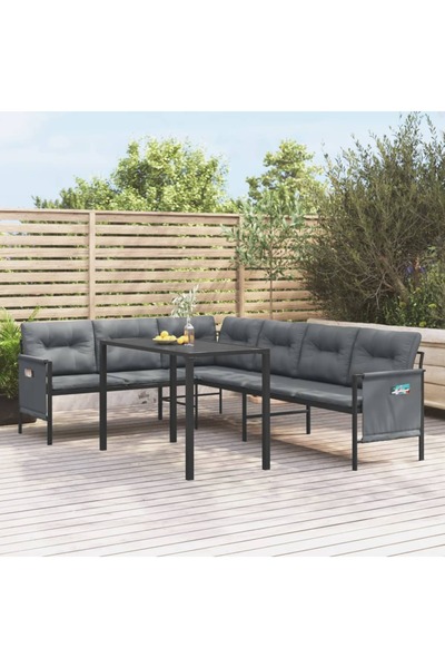 Concept Set de mobilier dining pentru grădină, 2 piese, antracit, oțel