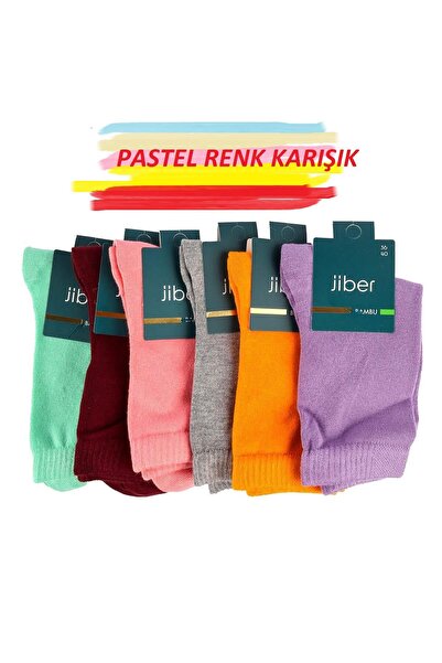 Jiber Дамски чорапи от бамбук с еластан в пастелни цветове, 6650K – 12 броя