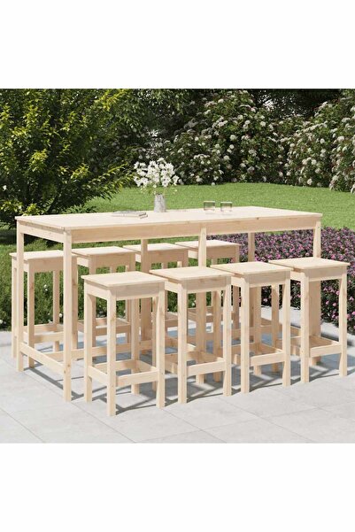 Concept Σετ μπαρ κήπου, 9 τεμάχια, μασίφ ξύλο πεύκου