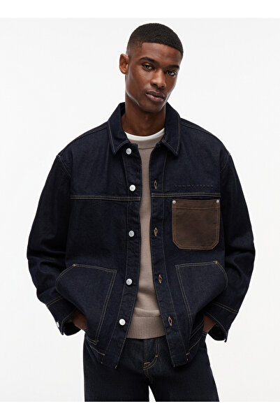 Tommy Jeans Lacivert Erkek Denim Ceket DM0DM224191BK Lacivert Denim Ceket