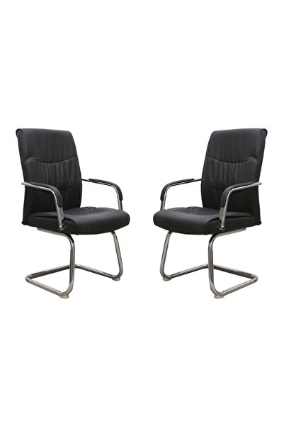 Concept Mobili Σετ 2 καρεκλών επισκεπτών HEDO CF, οικολογικό Δερμάτινο , μαύρο