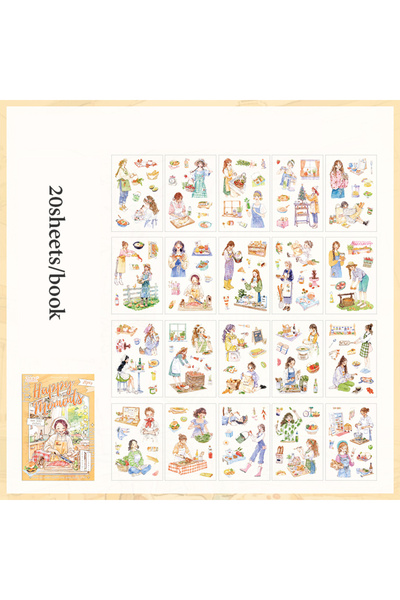 Choice7 S31242-4 Mr. Paper 20Pcs/bag Character Scenic Sticker Book Cute Stati...