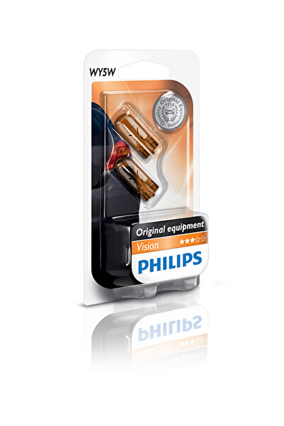 Philips Set de 2 becuri auto cu halogen Vision WY5W 5W 12V 12396NAB2