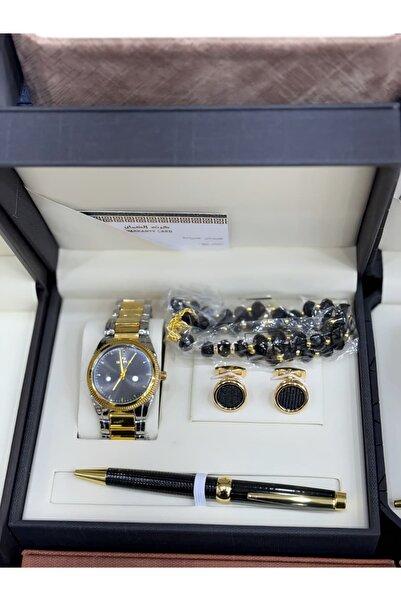 Generic Royal Men's Accessory Set - A Luxurious Gold and Silver Combination