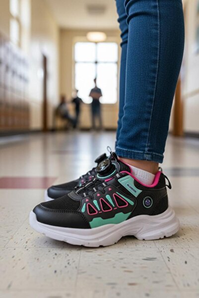 Tuğba Ortopedi 304 Ορθοπεδικό Κοριτσίστικο Μαύρο/Φούξια Άνετο Αθλητικό παπούτσι