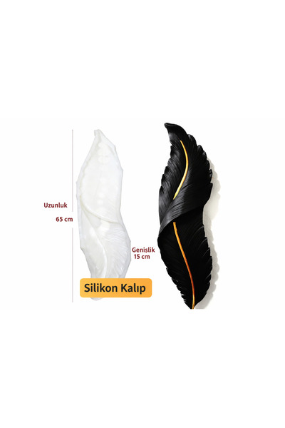 Dekoratif 65 cm Büyük Tüy Silikon Kalıp – Epoksi, Beton, Taş Tozu , alçı Duva...
