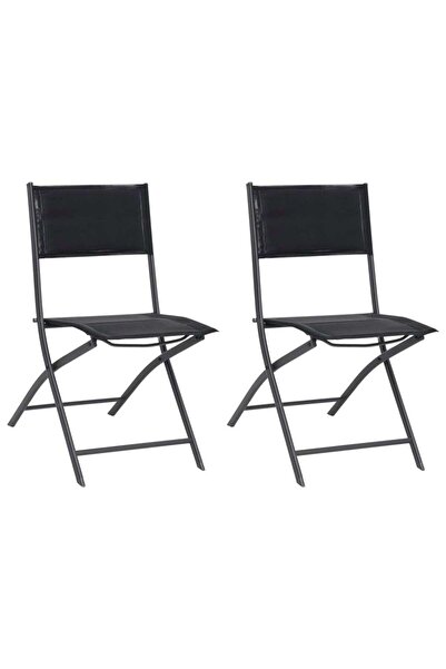 Concept Scaune pliante de exterior, 2 buc., oțel și textilenă