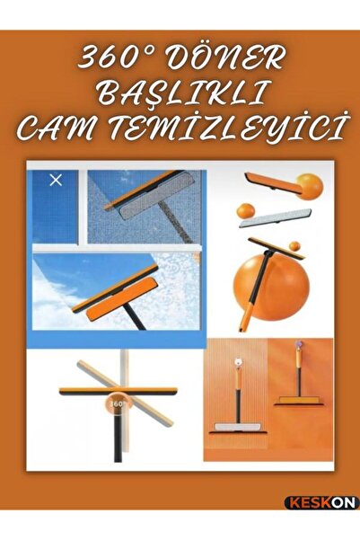 Keskon 360 Pencere Temizleyici 3’lü Set – Mop ve Çekpas | Pratik ve Hızlı Cam...