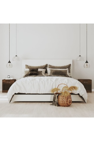 Concept Κομοδίνα με συρτάρι, 2 τεμ., φιμέ δρυς