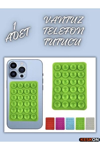 Keskon Silikon Vakumlu Telefon Tutucu – Kaymaz Vantuzlu ve Yapışkanlı Stand