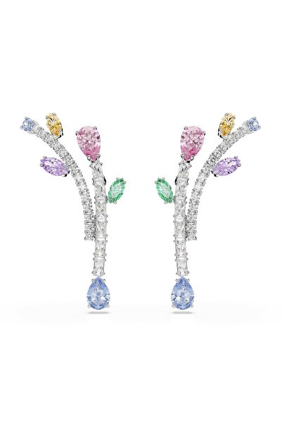Swarovski Ariana Grande x damla küpeler, Karışık kesimler, Çok renkli, Rodyum...