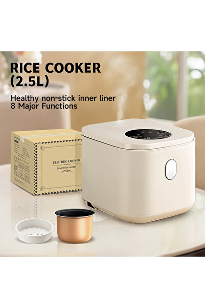 Sumkyle 2.5L Rice Cooker, 400W Non-Stick Rice Maker, 24H Timer Delay, 8 Funct...