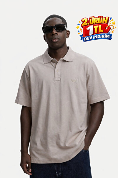 DAMGA JEANS Men's Summer Loose Fit Polo Neck T-Shirt