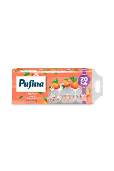 PUFINA Set 2 x Hartie Igienica Pufina, Intense Peach, 3 Straturi, 20 Role