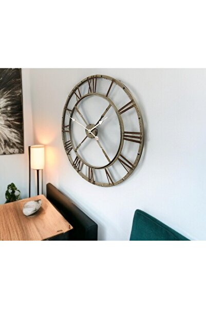 BY NEVSER Eskitme Stil 73 Cm Duvar Saati
