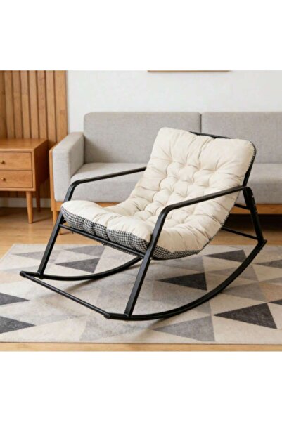 Mtanvxay كرسي هزاز بنقشة مربعات، كرسي عصري مميز لغرفة المعيشة وغرفة النوم وال...