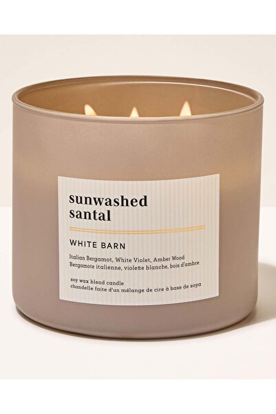 Bath & Body Works Sunwashed Santal Büyük Mum