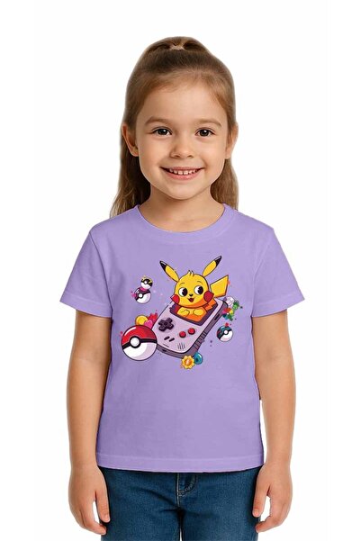 SEDİRLİ تي شيرت بيكاتشو مطبوع للأطفال للجنسين، مصنوع من قماش قطني ممشط قطن قطعة